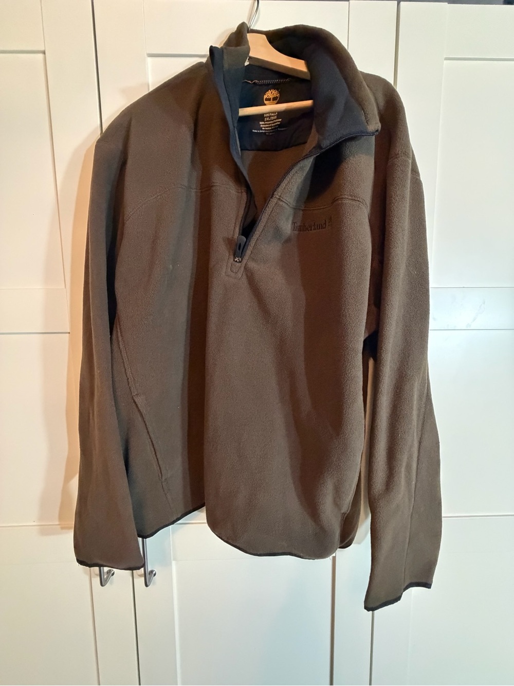 Timberland Olive Green 1/4 Zip Lightweight Fleece Pullover W